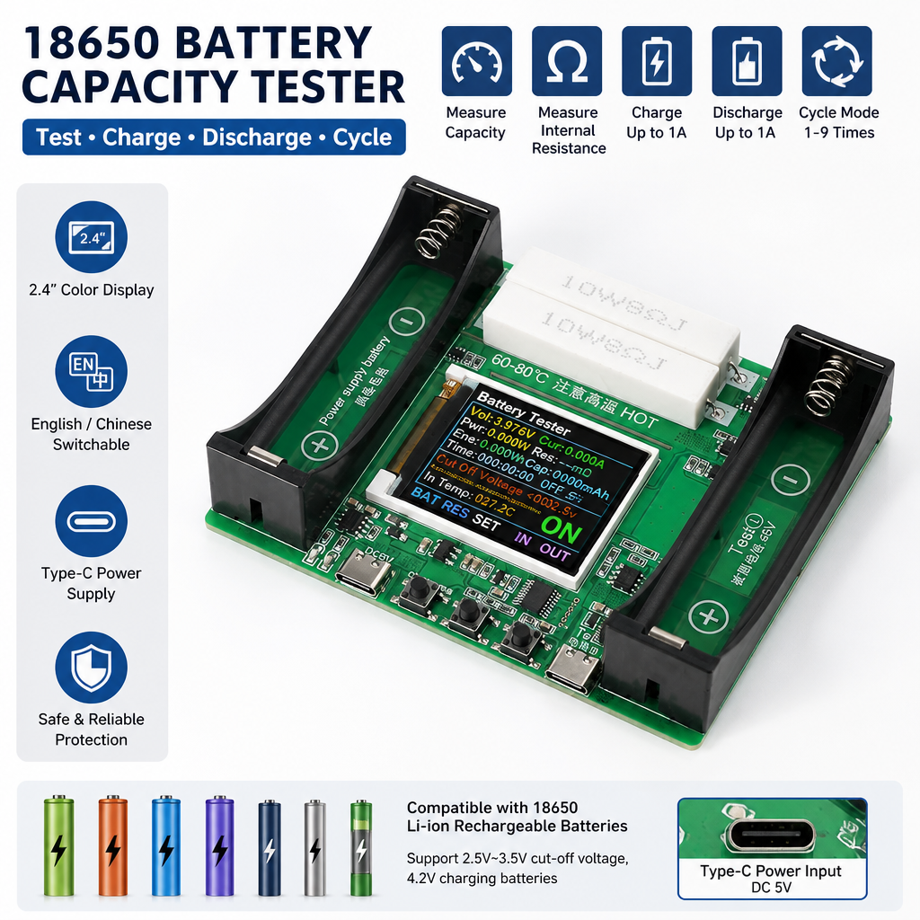 Health Wellness Program - 18650 Lithium Battery Internal Resistance Tester