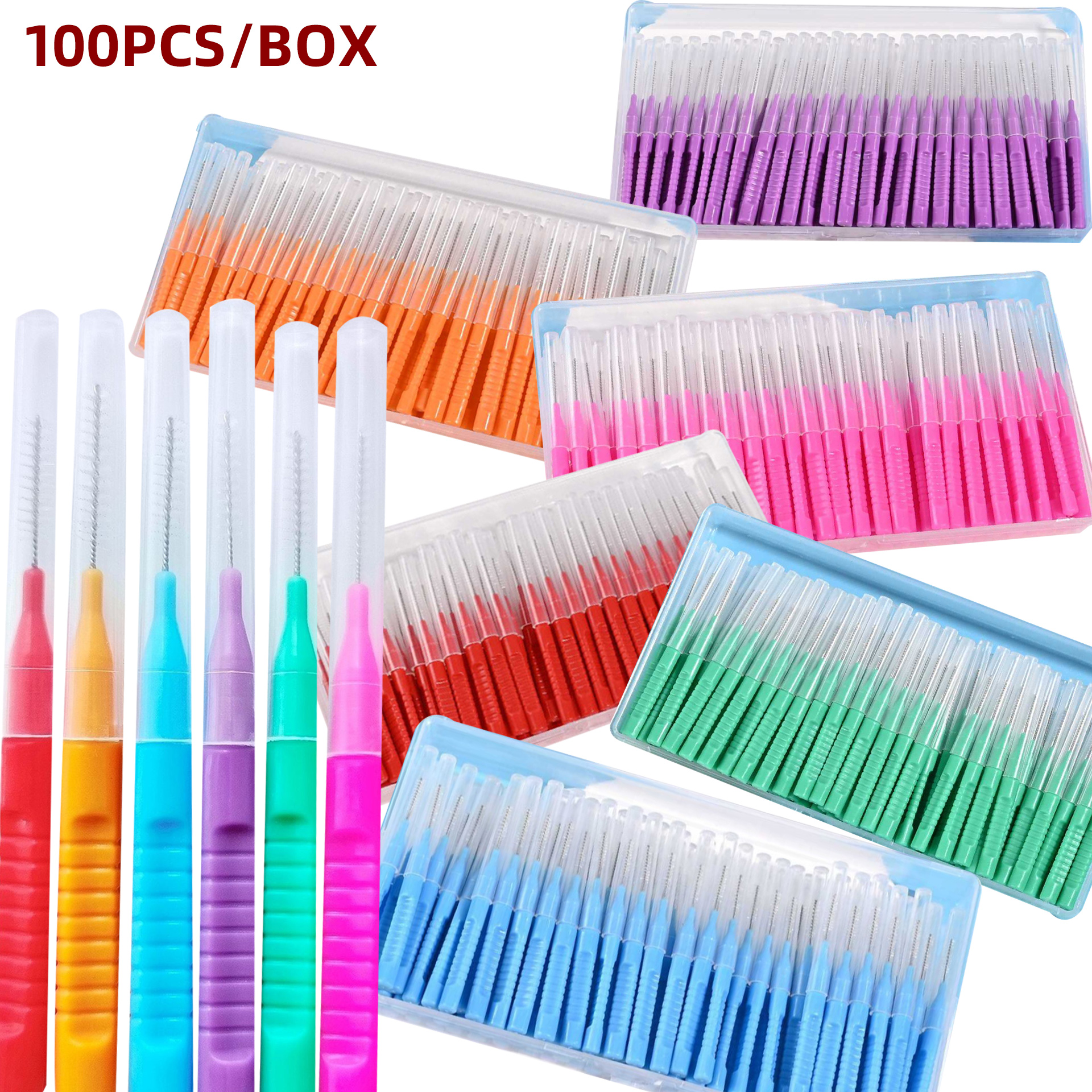 Health Wellness Items - 100Pcs 0.6-1.2mm Interdental Brushes Health Care