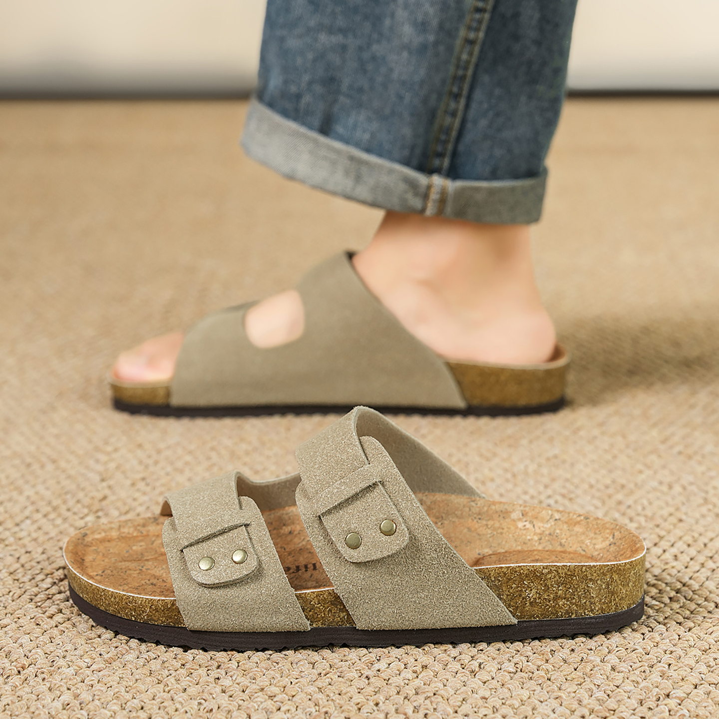 Men Women Suede Cork Slippers  - Health & Wellness Là Gì recension och pris